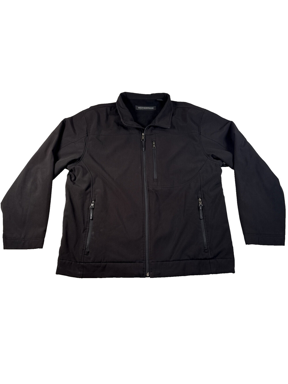 Weatherproof Mens All Season Softshell Jacket Black Full Zip Size-XL Pre Owned